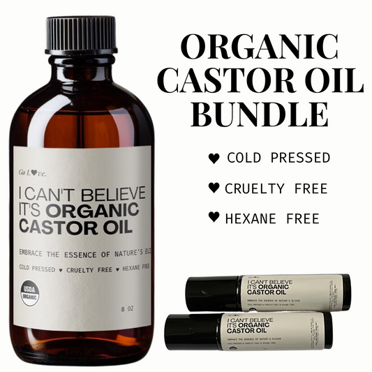 Organic Castor Oil in Glass Bottle Deluxe Bundle ♥